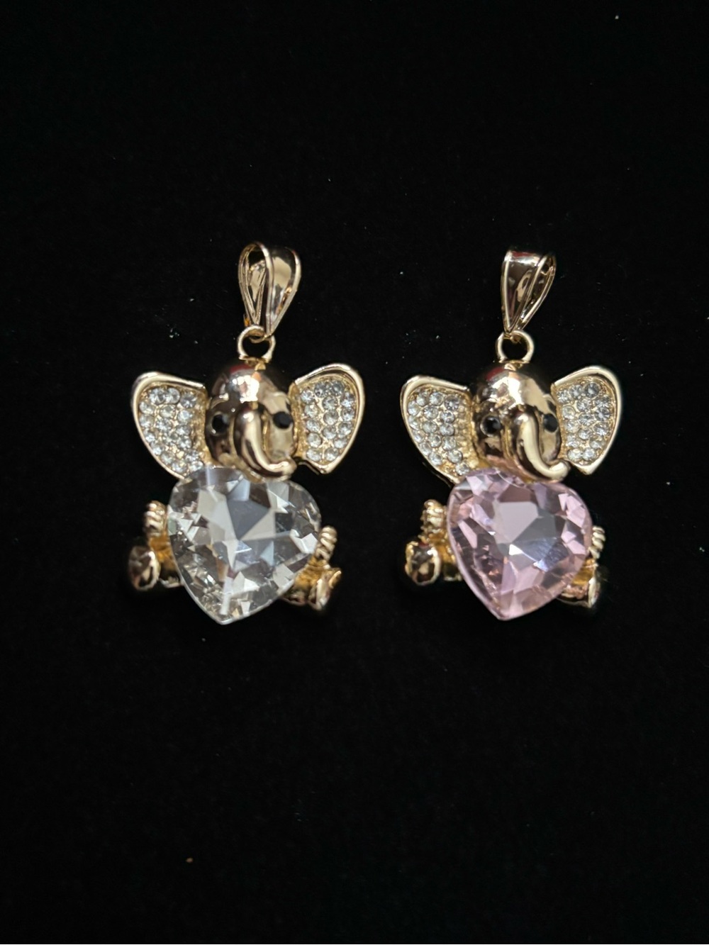 Gold Plated Heart Elephant pendants